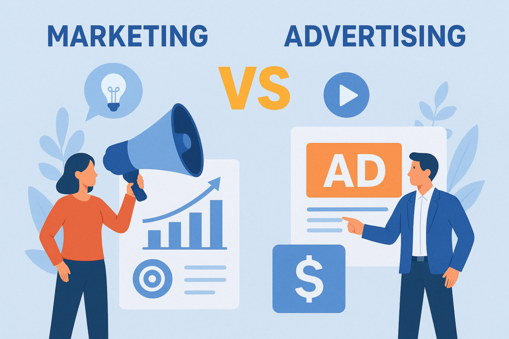 Marketing vs. Advertising: Understanding the Real Difference That Drives Business Success